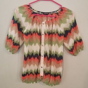 girls colorful semi sheer dress top